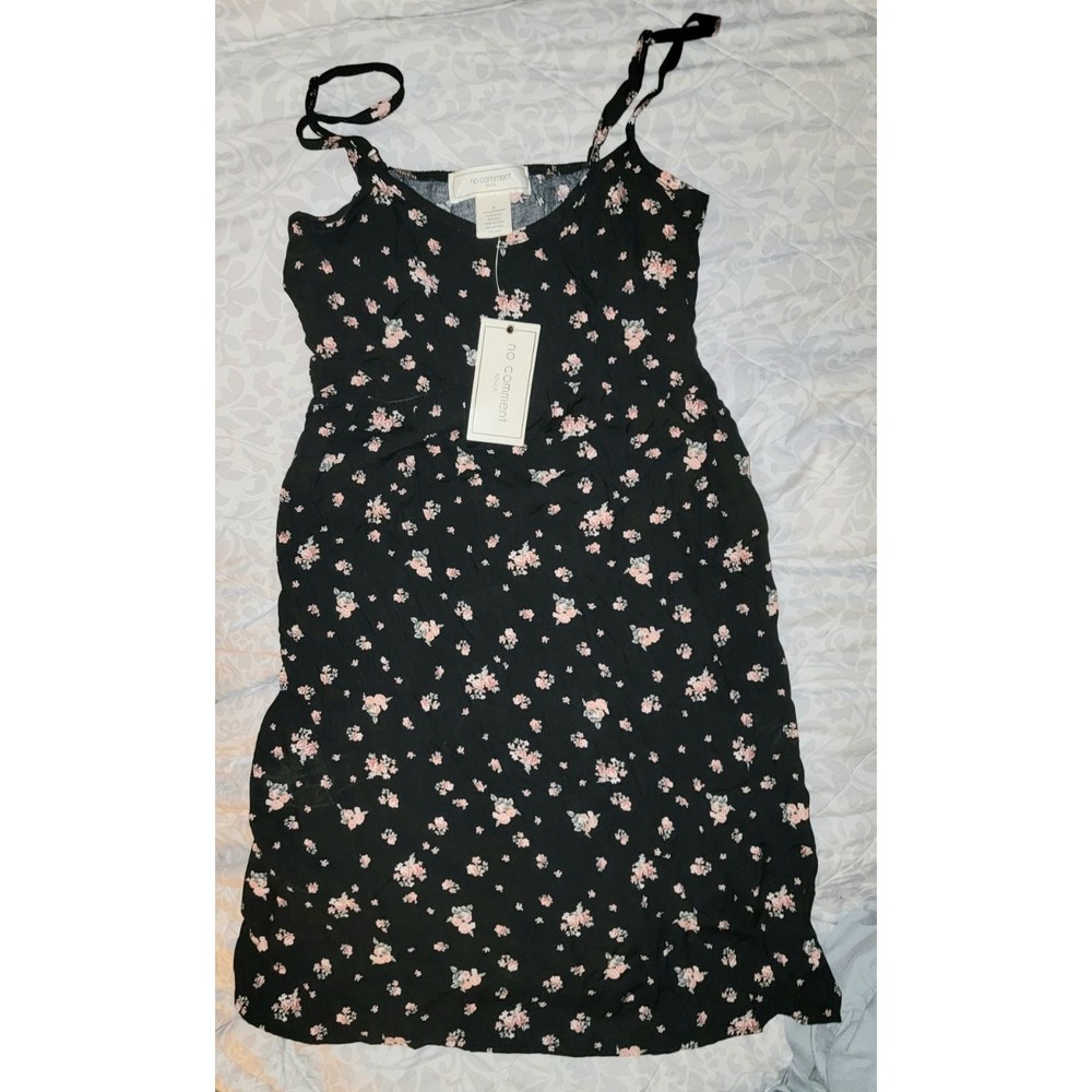No Comment Black Dress with cute little flowers, Dress is a Small